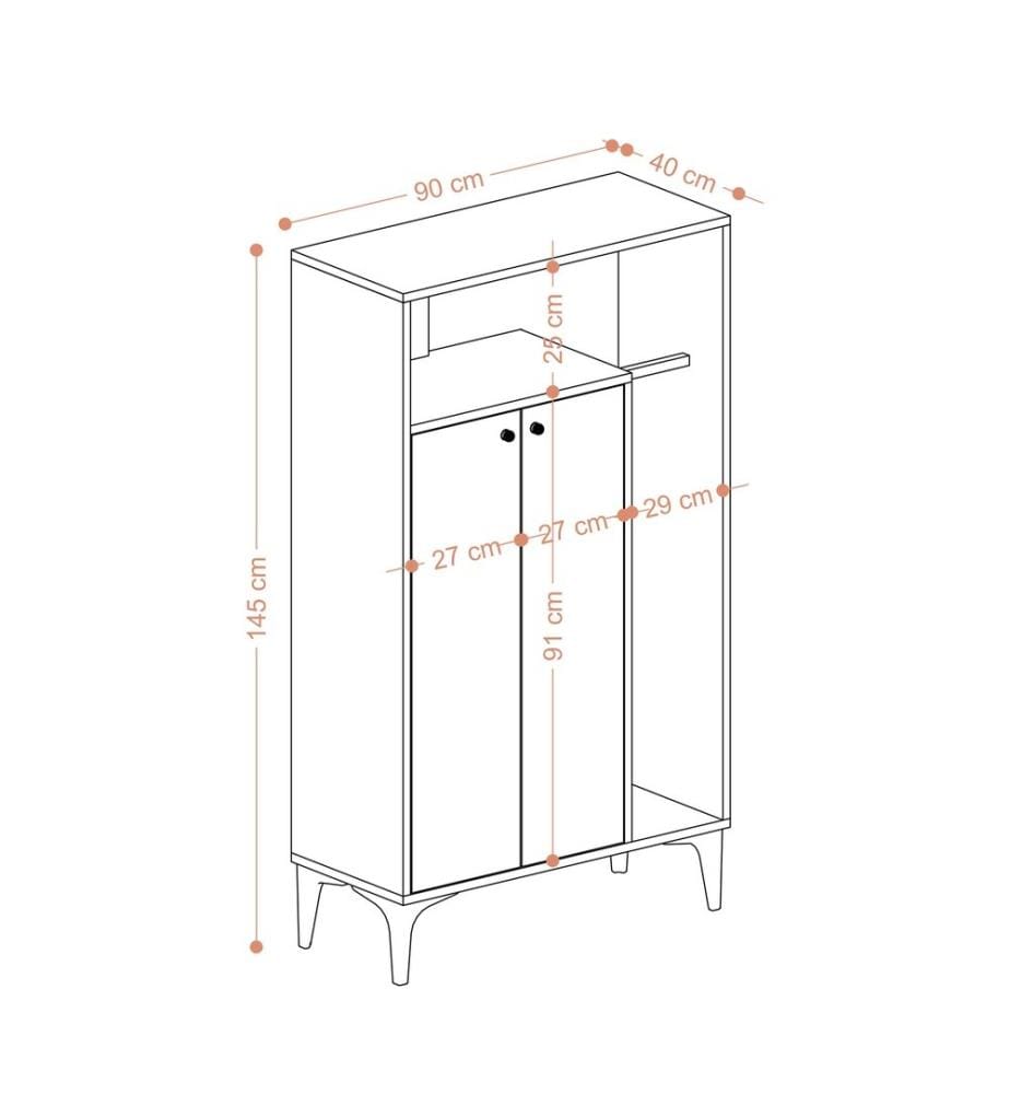 Armoire, noyer, panneau de particules mélaminé