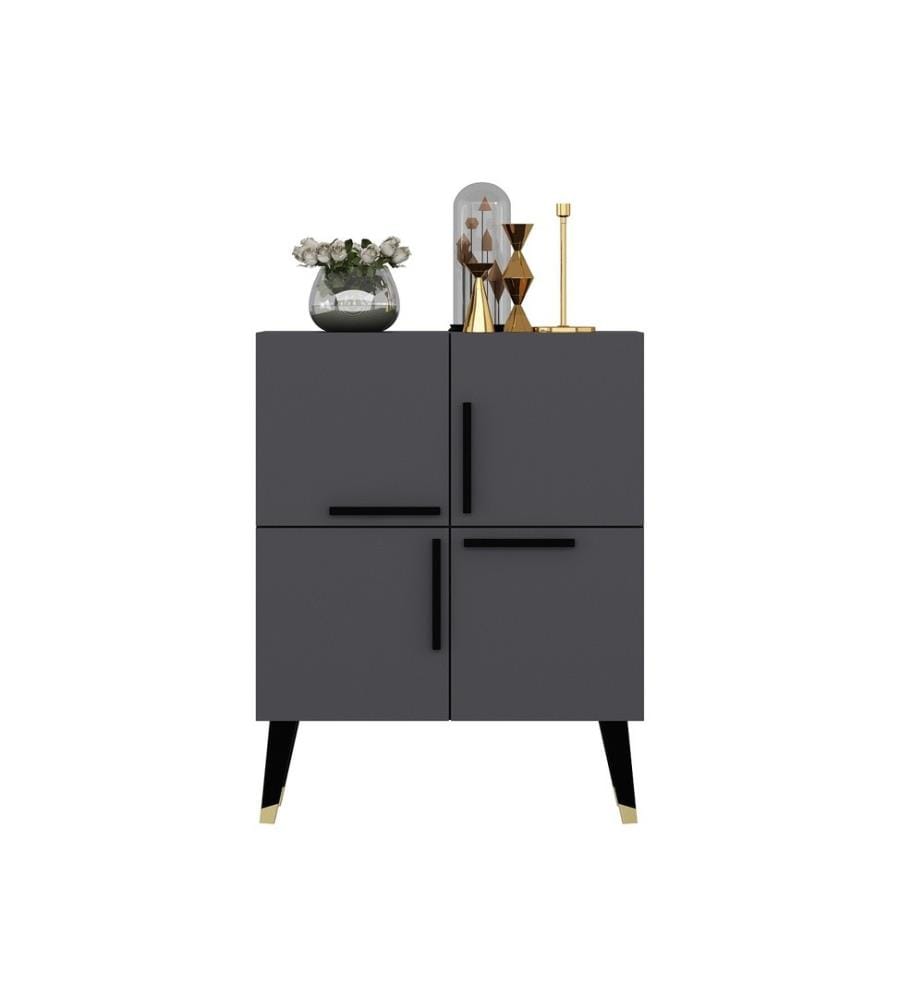 Console, Anthracite, Panneau de particules mélaminé