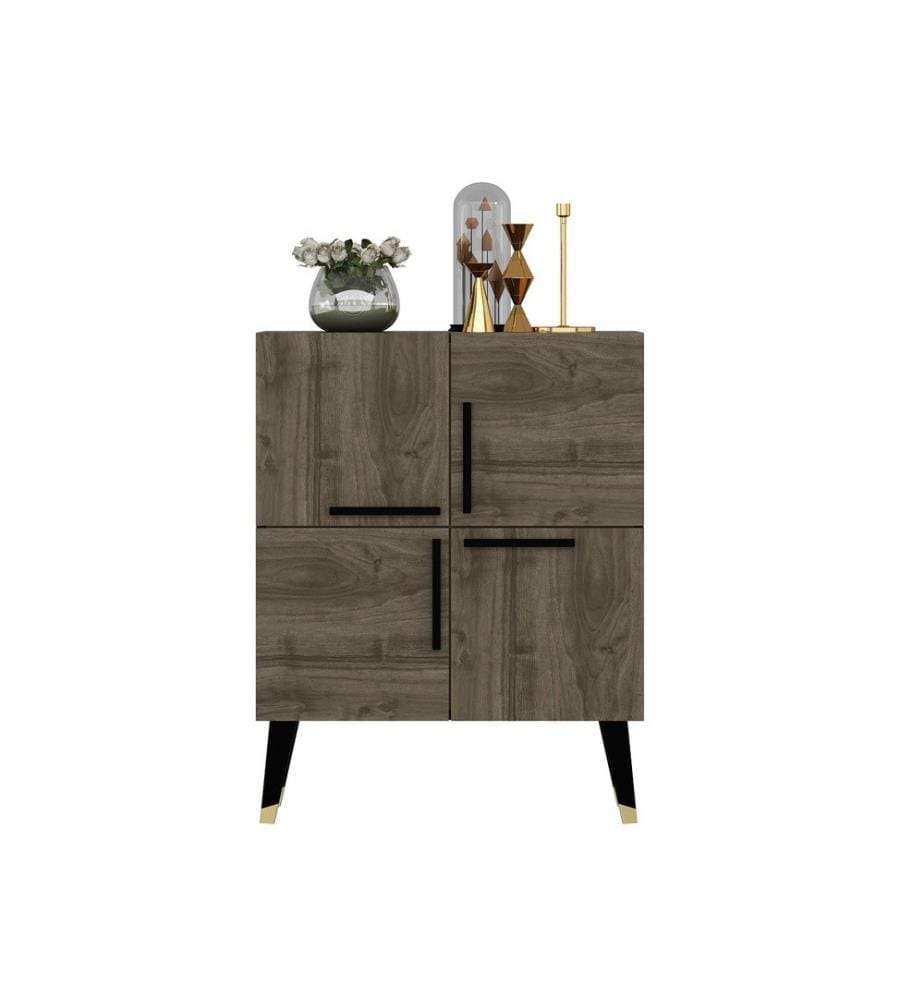 Console, noyer, panneau de particules mélaminé