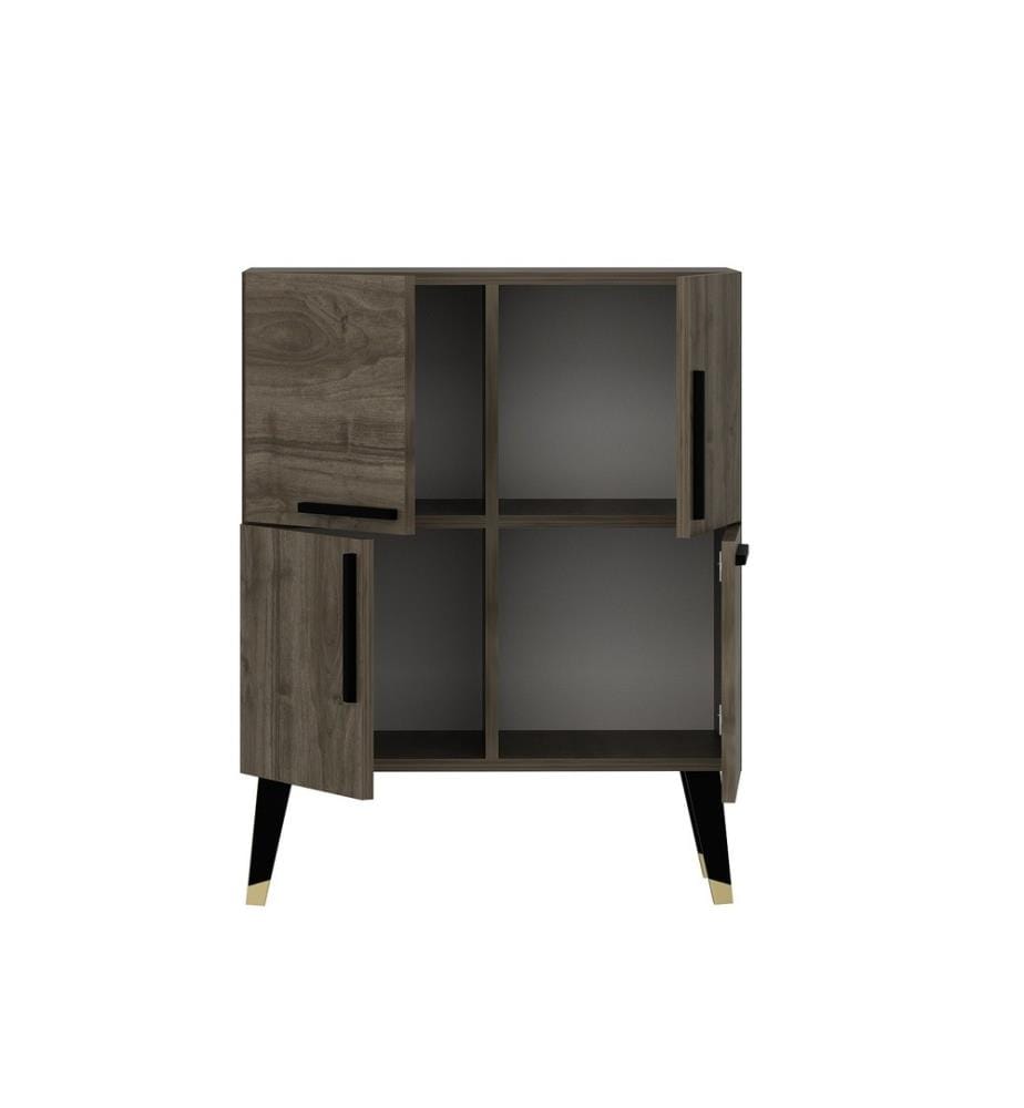 Console, noyer, panneau de particules mélaminé