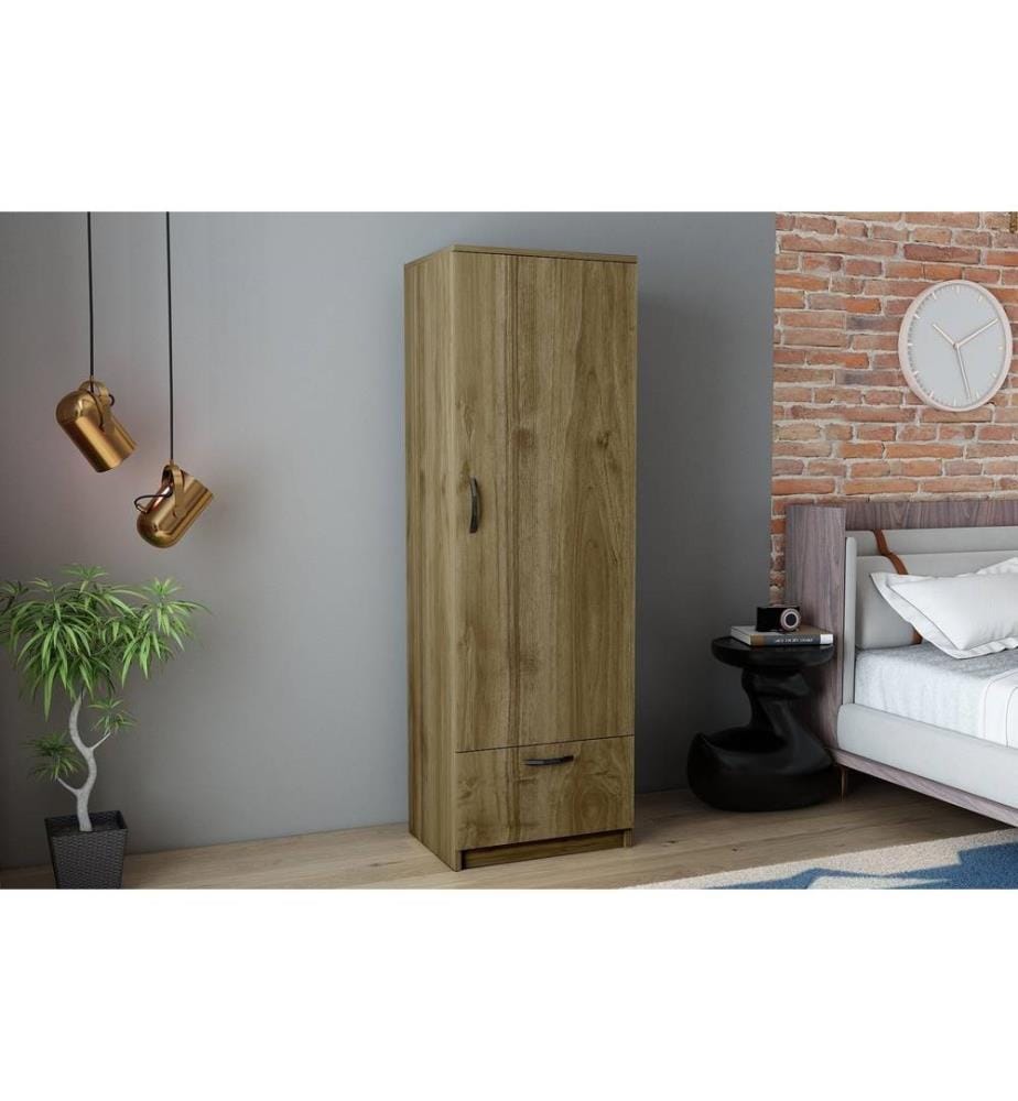 Kleiderschrank, Nussbaum, Melaminbeschichtete Spanplatte
