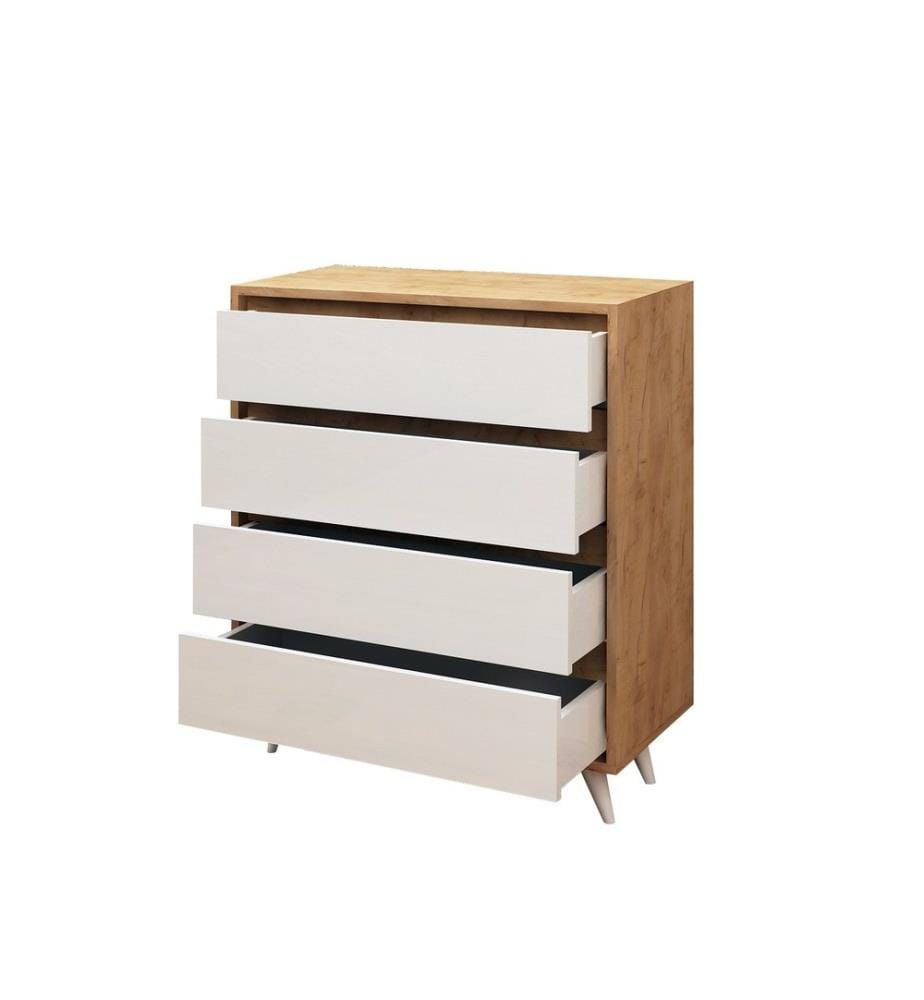 Commode, chêne blanc, panneau de particules mélaminé