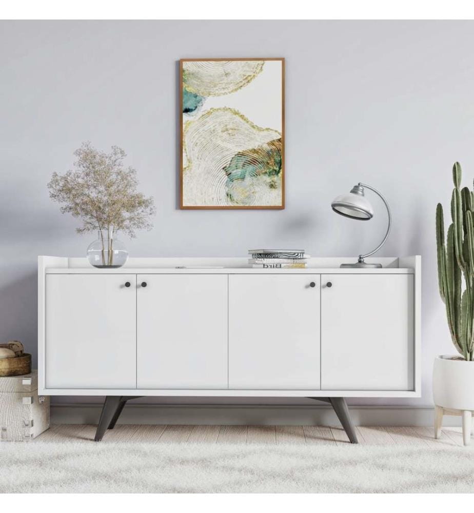 Console, blanc, panneau de particules mélaminé