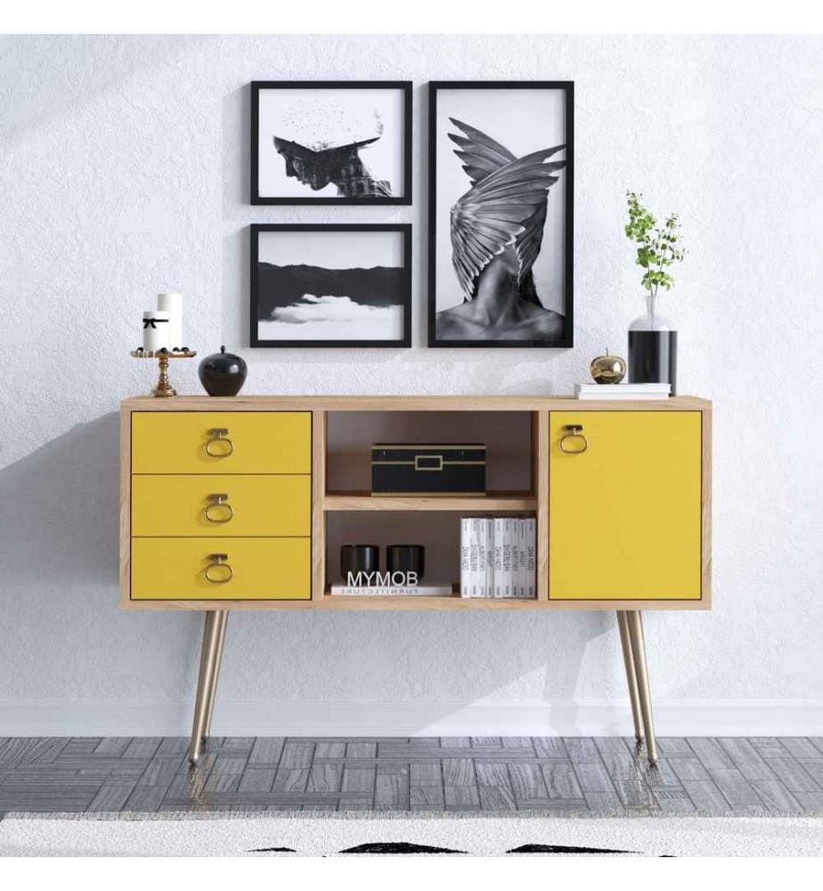 Buffet, Chêne Jaune, Panneau de particules mélaminé