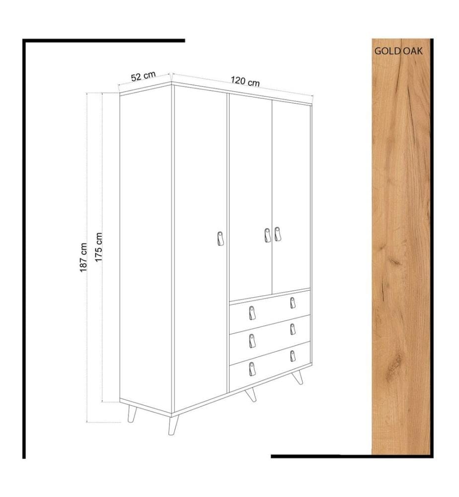 Armoire, Chêne Blanc, Panneau de particules mélaminé