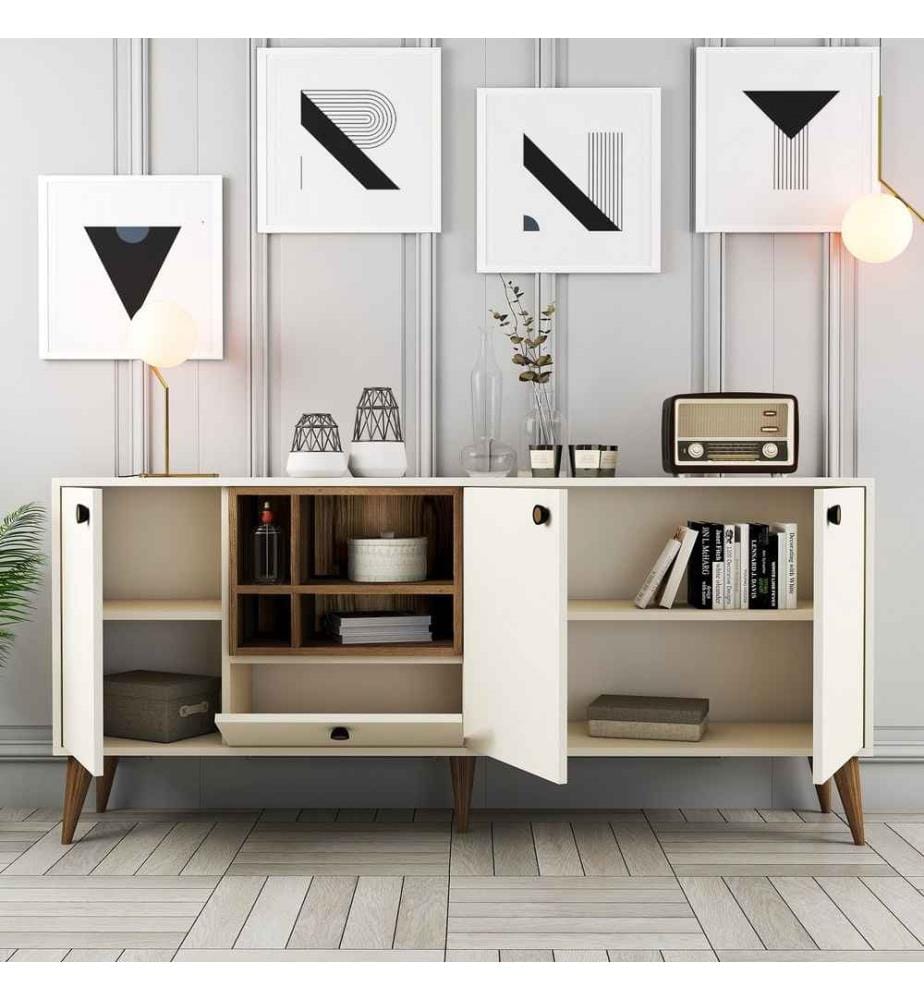 Console, crème, panneau de particules mélaminé
