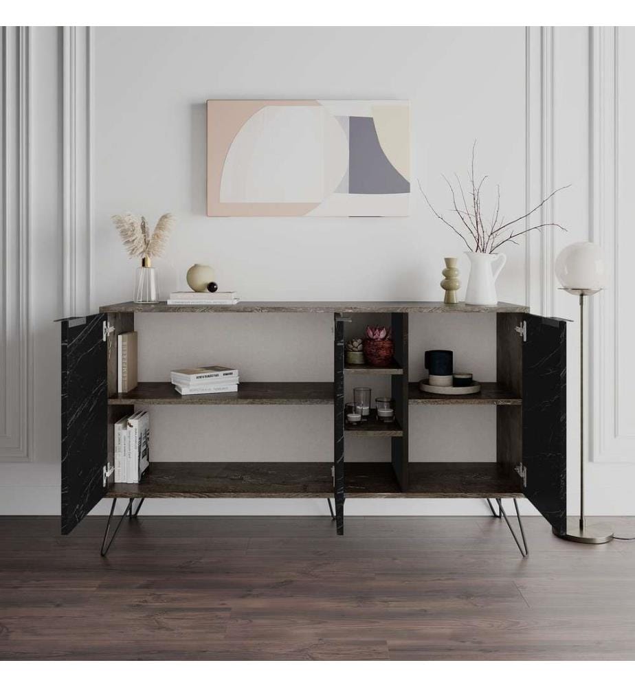 Console, Dark Brown Bendir, panneau de particules mélaminé