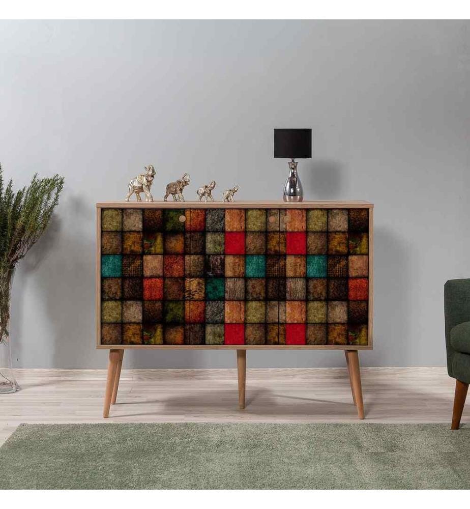 Console, chêne Sonoma, panneau de particules mélaminé