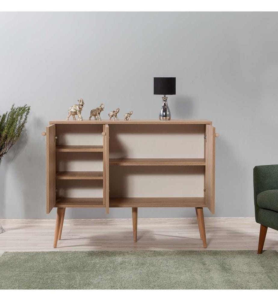 Console, chêne Sonoma, panneau de particules mélaminé