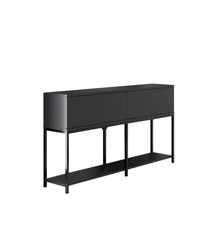 Console, Anthracite, Noir, Panneau de particules mélaminé, Pieds en métal