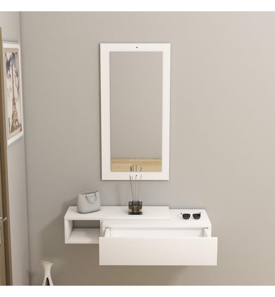 Buffet, blanc, panneau de particules mélaminé