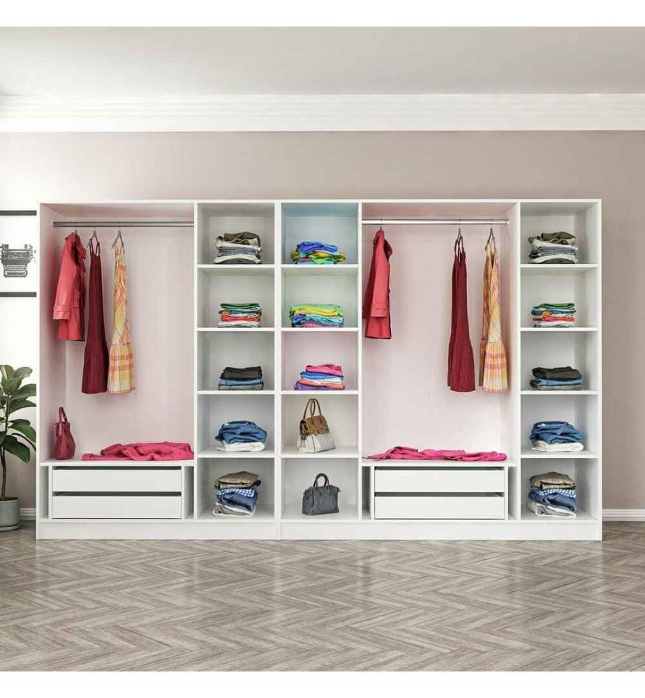 Kleiderschrank, Weiss, Melaminbeschichtete Spanplatte
