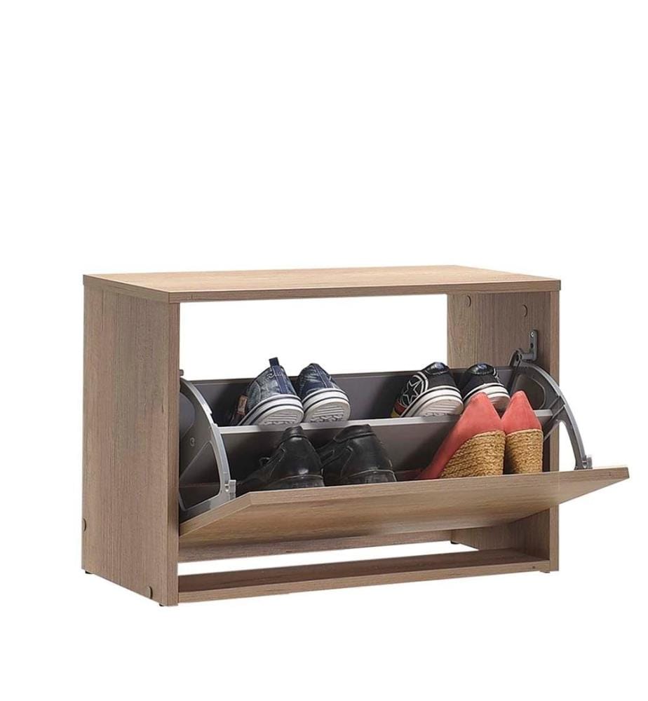 Meuble à chaussures, noyer clair, panneau de particules mélaminé