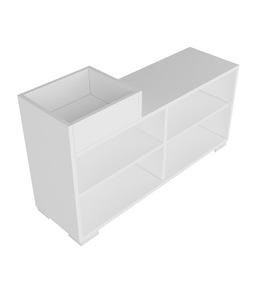 Meuble à chaussures, blanc, panneau de particules 100% mélaminé