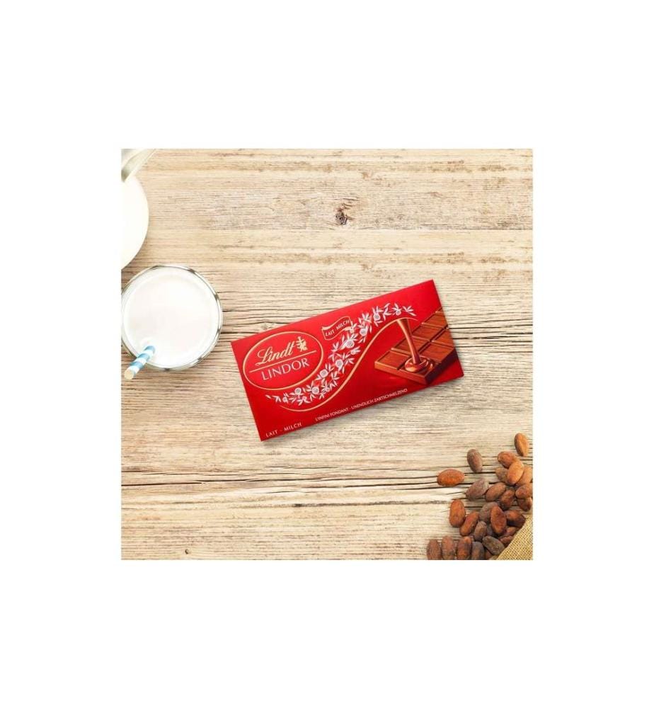 LINDT - Tablette de chocolat Lait Lindor 100 g