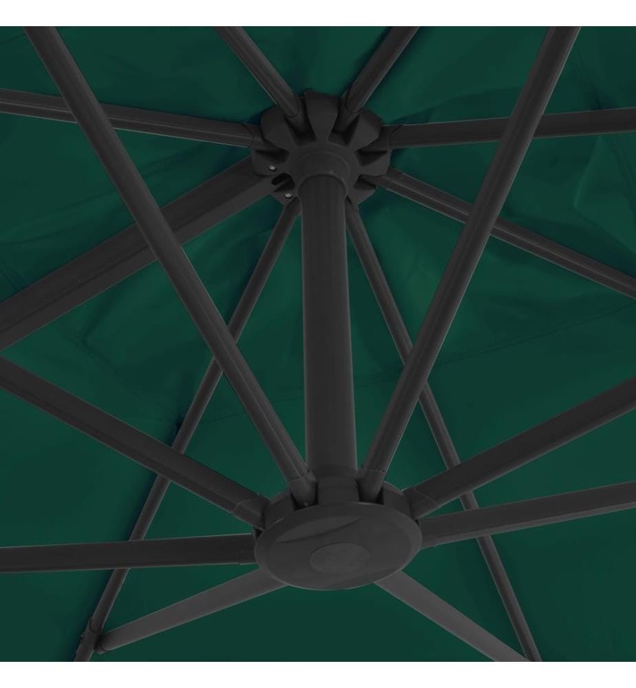 Ampelschirm mit Aluminium-Mast 300x300 cm Grün