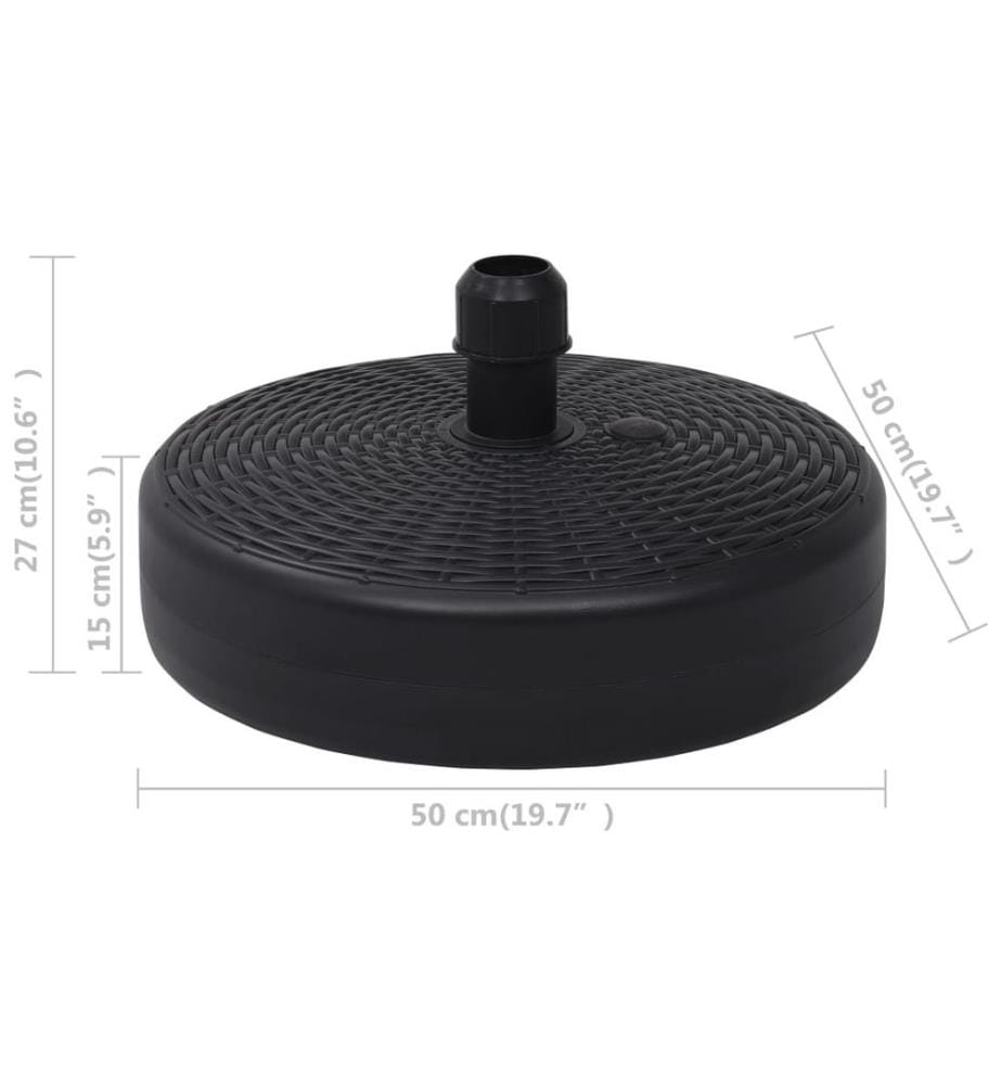 Sonnenschirmständer Sand/Wasser 24 L Schwarz