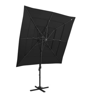 Sonnenschirm mit Aluminium-Mast 4-lagig Schwarz 250x250 cm