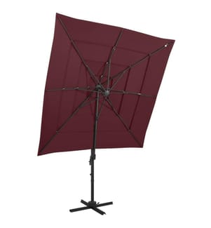 Sonnenschirm mit Aluminium-Mast 4-lagig Bordeauxrot 250x250 cm