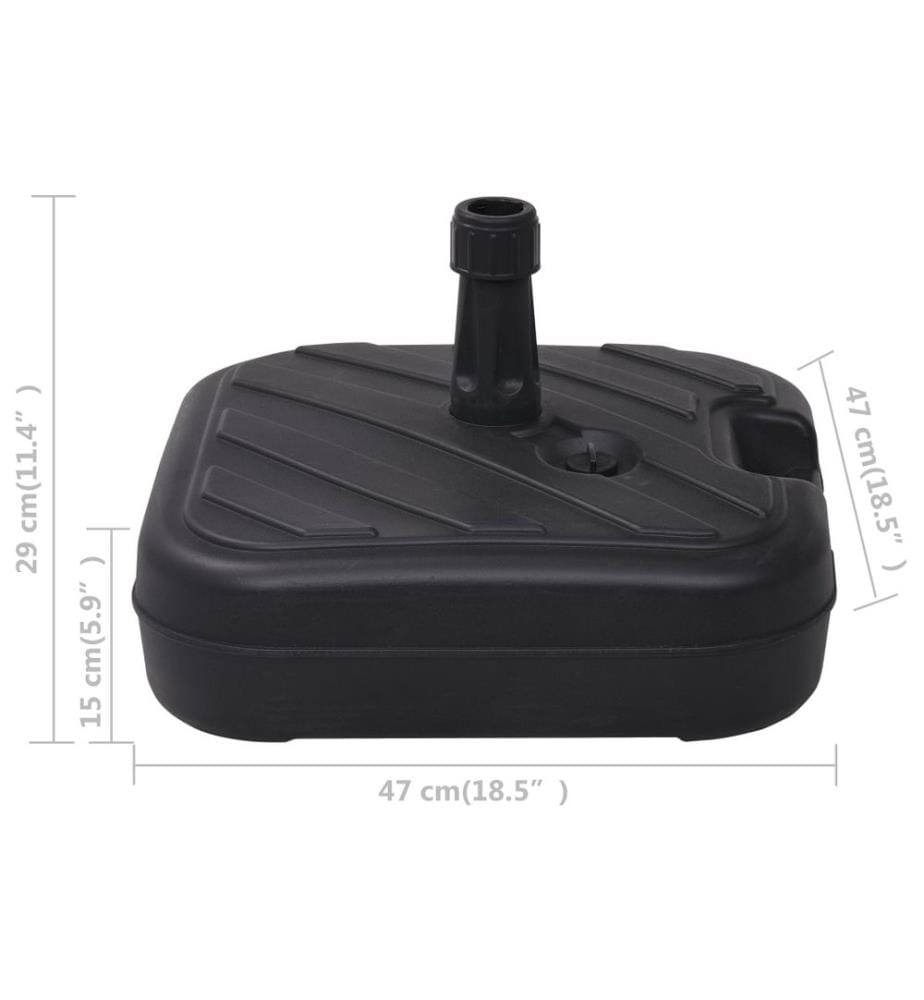 Sonnenschirmständer Sand/Wasser 24 L Schwarz