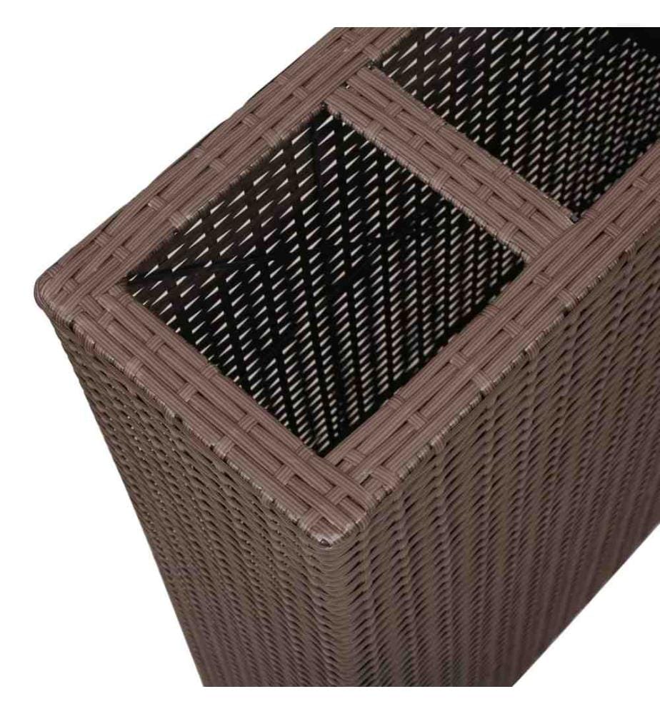 Garten-Hochbeet mit 4 Töpfen Poly Rattan Braun