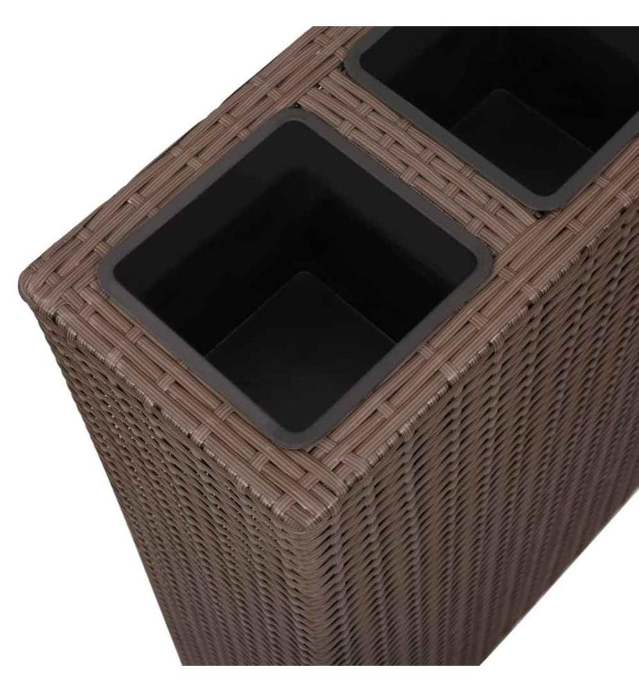 Garten-Hochbeet mit 4 Töpfen Poly Rattan Braun