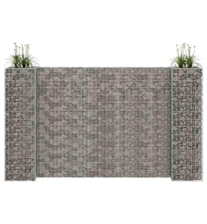 H-förmiger Gabionen-Pflanzkorb Stahldraht 260x40x150 cm