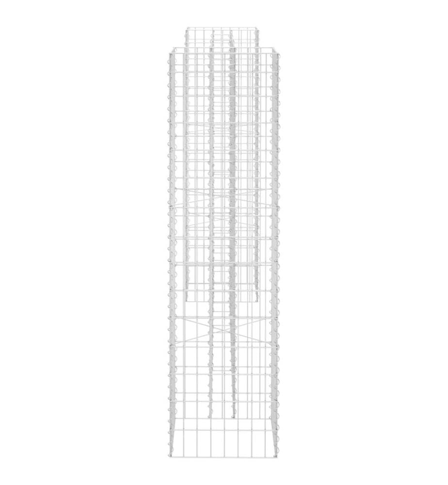 H-förmiger Gabionen-Pflanzkorb Stahldraht 260x40x150 cm