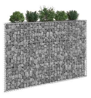 Gabionen-Hochbeet Trapezform Verzinkter Stahl 150x20x100 cm