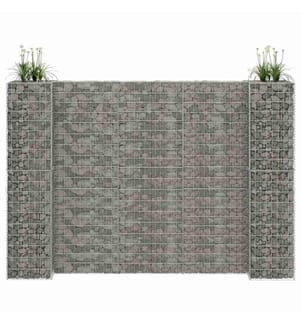 H-förmiger Gabionen-Pflanzkorb Stahldraht 260x40x200 cm