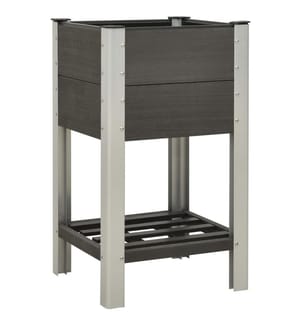 Garten-Hochbeet mit Ablage 50x50x90 cm WPC Grau
