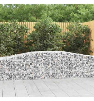 Gabione mit Hochbogen 400x50x60/80 cm Verzinktes Eisen