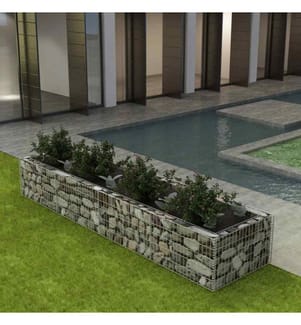 Gabionen-Hochbeet Stahl 360×90×50 cm
