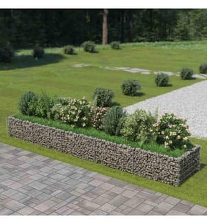 Gabionen-Hochbeet Verzinkter Stahl 450×90×50 cm