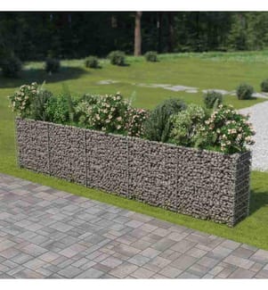 Gabionen-Hochbeet Verzinkter Stahl 450×50×100 cm