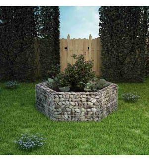 Sechseckiges Gabionen-Hochbeet 160×140×50 cm