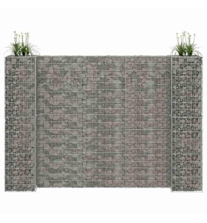 H-förmiger Gabionen-Pflanzkorb Stahldraht 260x40x180 cm