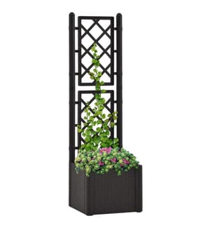 Garten-Hochbeet mit Spalier Selbstbewässerungssystem Anthrazit