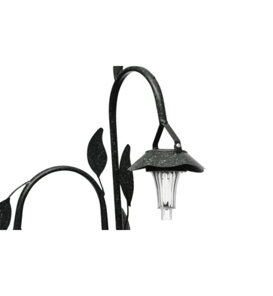 Panier à fleurs suspendu en fibre de coco avec LED solaire