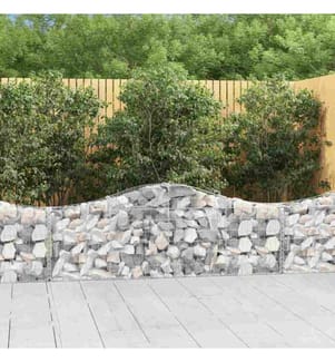 Gabionen mit Hochbogen 9 Stk. 200x30x60/80 cm Verzinktes Eisen