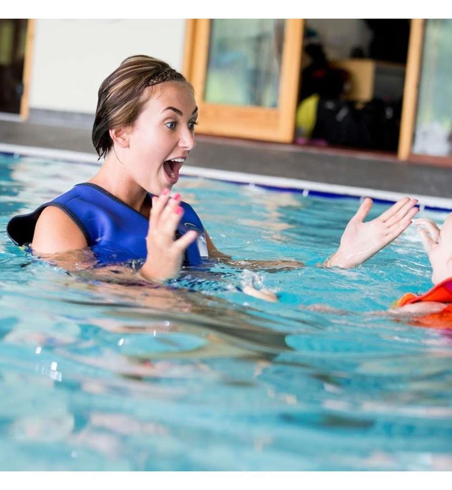 Schwimmweste für Erwachsene blau-gelb Brustumfang 106-116 cm