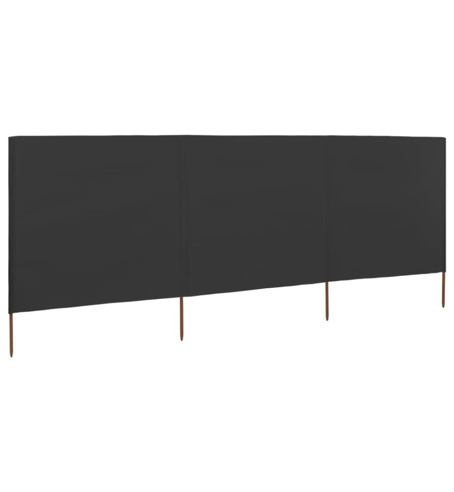 3-teiliges Windschutzgewebe 400 x 120 cm Anthrazit