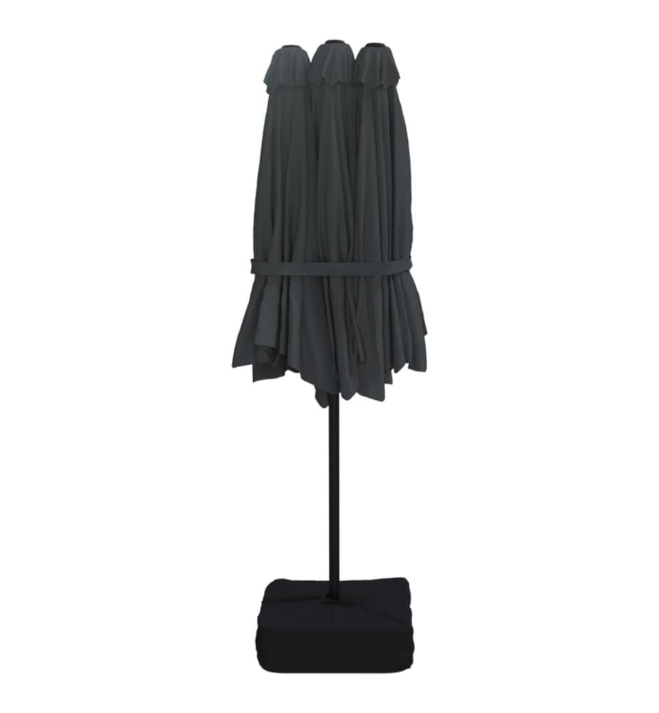 Doppelsonnenschirm Schwarz 449x245 cm