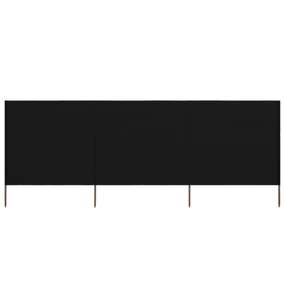3-teiliges Windschutzgewebe 400 x 160 cm Schwarz