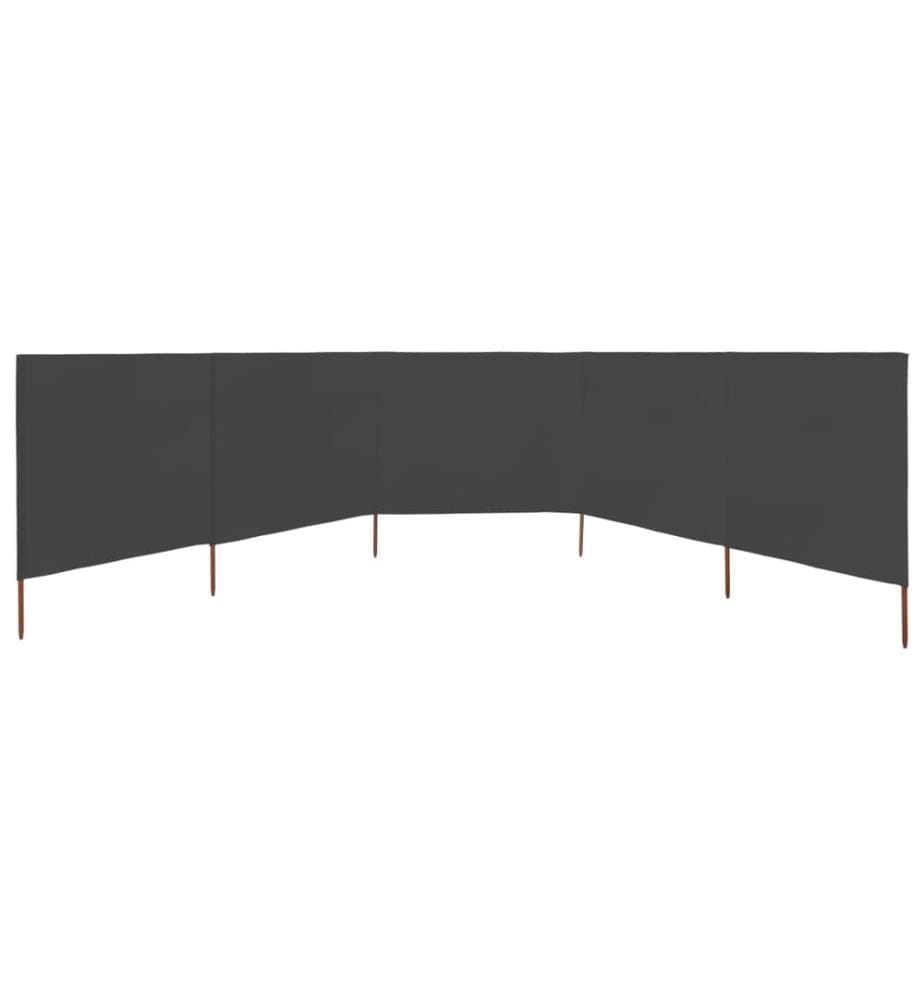 5-teiliges Windschutzgewebe 600 x 120 cm Anthrazit