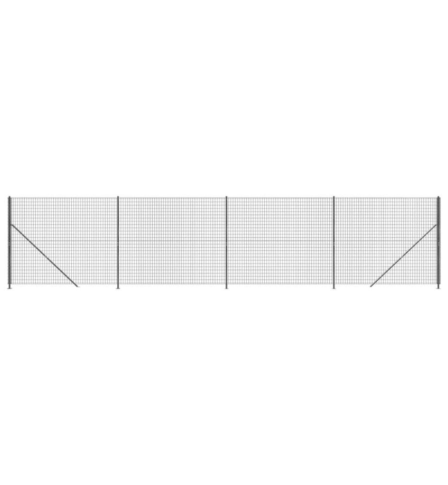Maschendrahtzaun mit Bodenflansch Anthrazit 1,6x10 m