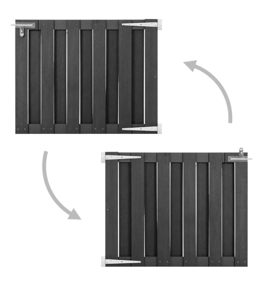 Gartentor WPC 100 x 80 cm Grau