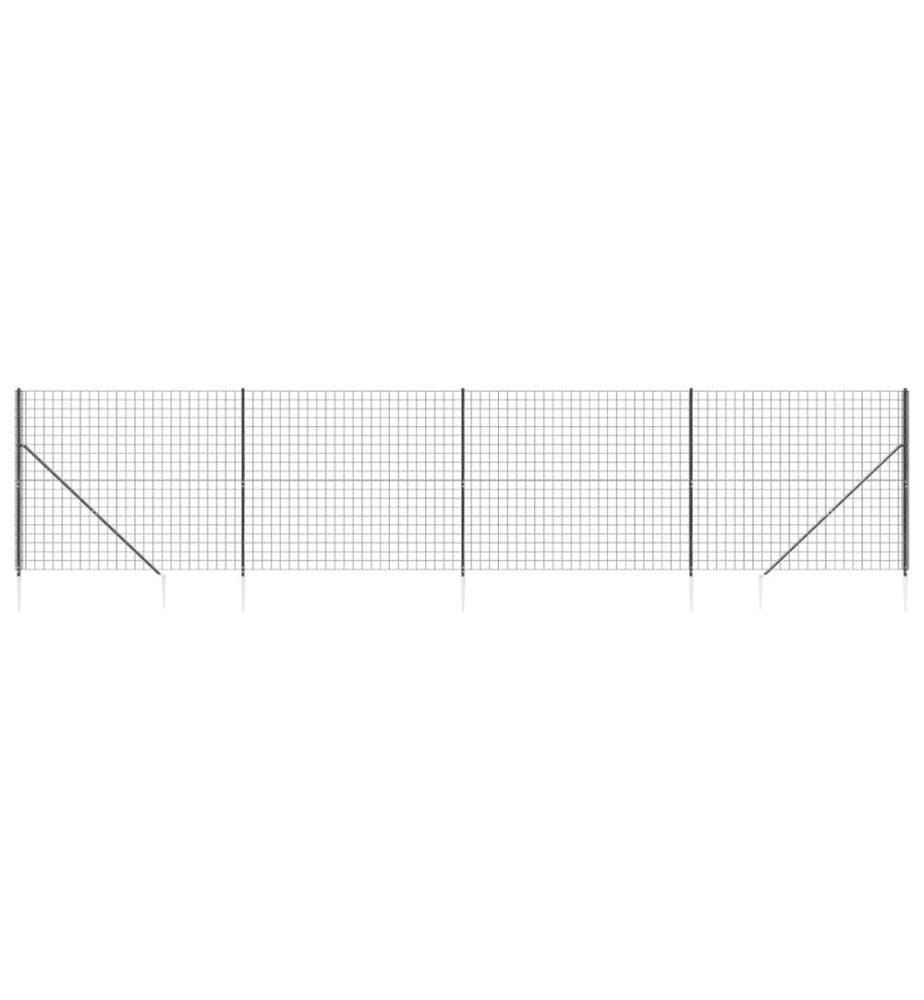 Maschendrahtzaun mit Bodenhülsen Anthrazit 2x10 m