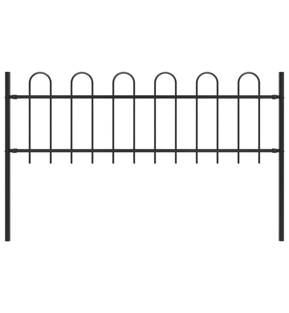 Gartenzaun mit Bügel-Design Stahl 1,7 m Schwarz