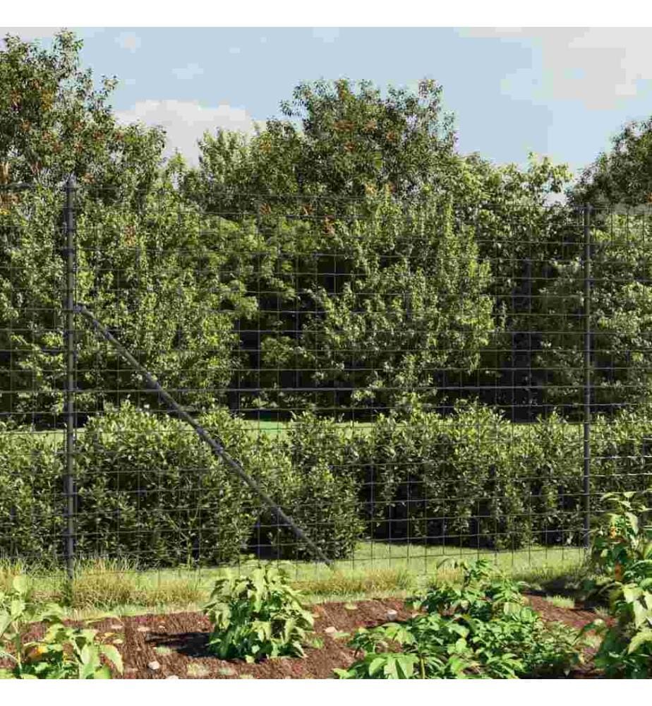Maschendrahtzaun mit Bodenflansch Anthrazit 1,6x10 m
